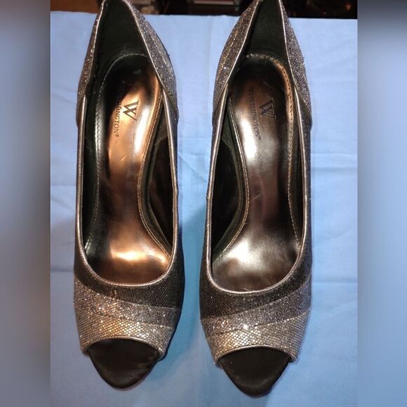 Worthington 5" sparkly open toe heels, size 9M - Picture 5 of 10